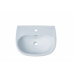 LAVABO 560X450MM CON JUEGO DE  ANCLAJE  BLANCO ZOOM